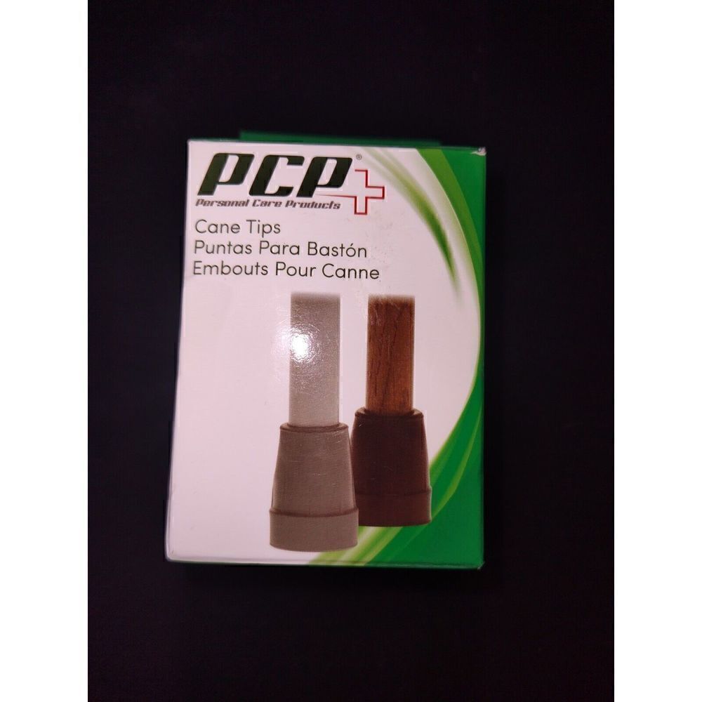 Personal Care Products, PCP cane tips: 6103- 1”, color-black, includes 2 tips
